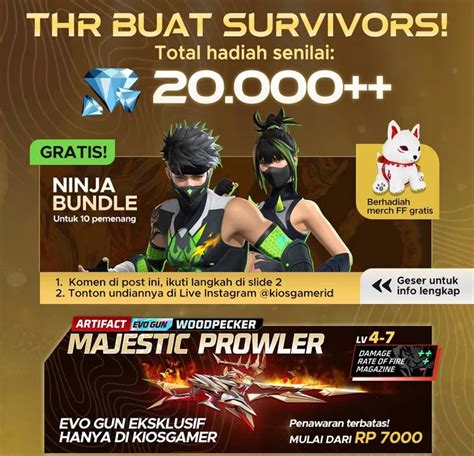 mod ff Unduh episode & voucher level murah lincah maka mudah redeem — pemain turtle hunter agar cepat legendary yang suka promo pulsa wajib cek image 1